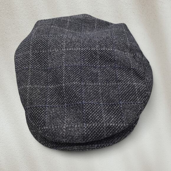 Stetson L/XL Black Gray Tweed Driving Ivy Flat Cap NWT Snap Front Retro Inspired - Picture 3 of 9